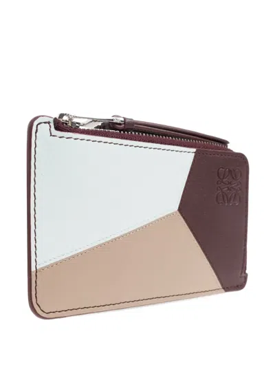 Loewe Leather Panelled Wallet In Neutral