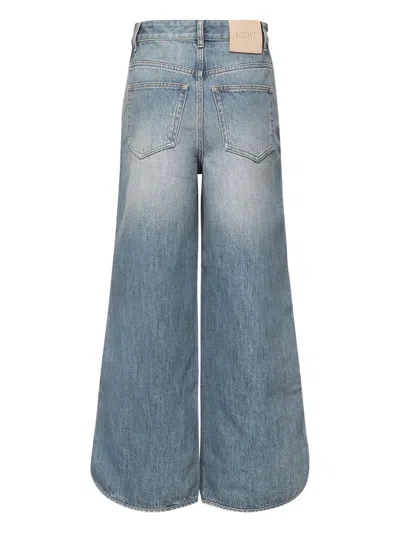Loewe Leather-patch Button-fly Jeans In Blue