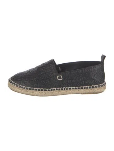 Pre-owned Loewe Leather Patterned Espadrilles In Black/neutrals