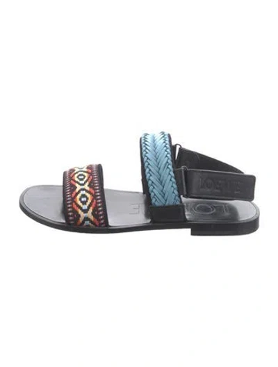 Pre-owned Loewe Leather Patterned Sandals In Multi