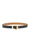 Loewe Pebble Leather Skinny Belt In Black