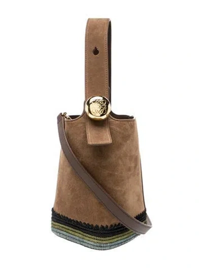 Pre-owned Loewe Leather Pebble Bucket Bag In Brown