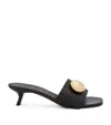 Loewe Pebble Slides In Soft Calfskin In Black