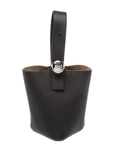 Pre-owned Loewe Leather Pebble Mini In Black