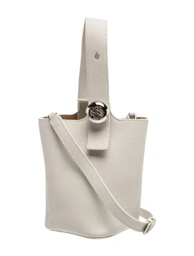 Pre-owned Loewe Leather Pebble Mini In Neutral