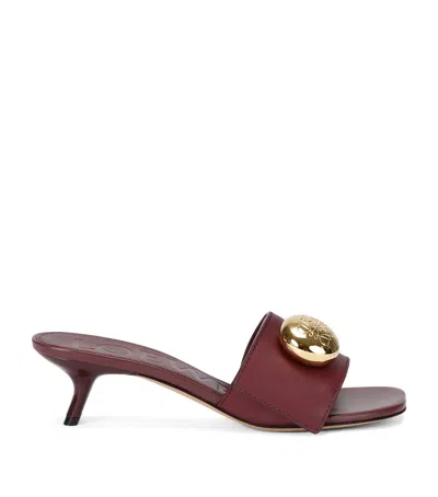 LOEWE LEATHER PEBBLE MULES 45