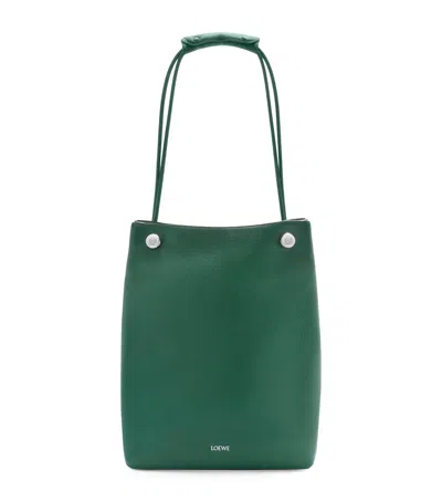 Loewe Leather Pebble Hobo Bag In Green