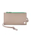 Loewe Leather Pebble Slider Coin Card Holder In Beige