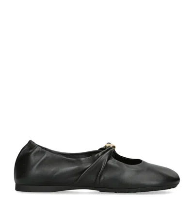 Loewe Leather Pebble Soft Ballet Flats In Black
