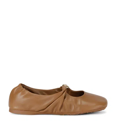 Loewe Leather Pebble Soft Ballet Flats In Brown