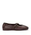Loewe Leather Pebble Soft Ballet Flats In Brown
