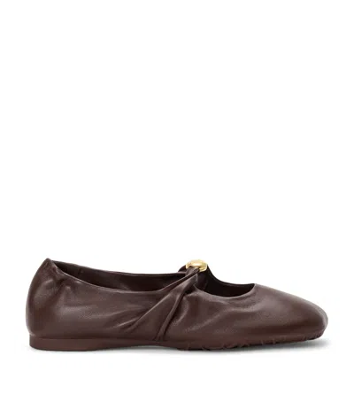 Loewe Leather Pebble Soft Ballet Flats In Brown