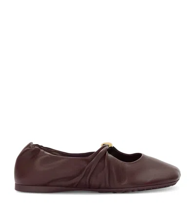 LOEWE LEATHER PEBBLE SOFT BALLET FLATS