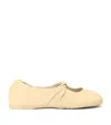 Loewe Leather Pebble Soft Ballet Flats In Nude