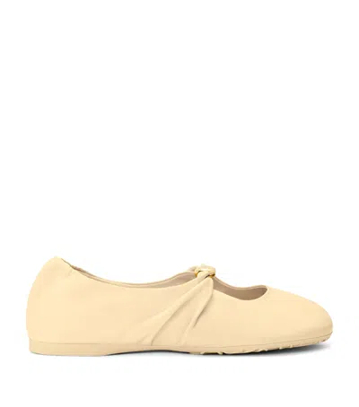 Loewe Leather Pebble Soft Ballet Flats In Nude