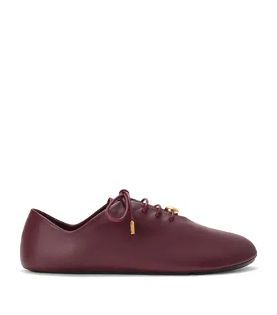 Loewe Leather Pebble Soft Lace-up Shoes In Purple