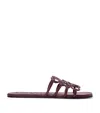 Loewe Leather Petal Anagram Sandals In Burgundy