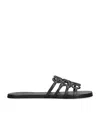 Loewe Petal Anagram Slide In Soft Calfskin In Black