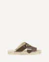 Loewe Petal Leather Crisscross Buckle Espadrille Sandals In Brown