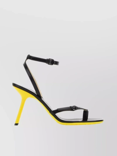 Loewe Leather Petal Sandals With Open Toe And Ankle Strap In White