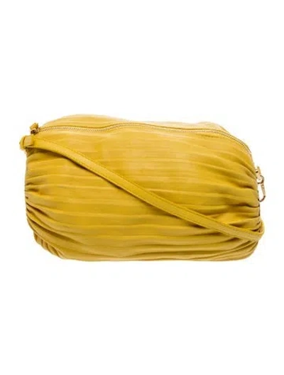 Pre-owned Loewe Leather Pleated Nappa Small In Yellow