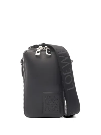 Pre-owned Loewe Leather Pocket Shoulder Bag In Black