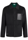 Loewe Leather Pocket Wool And Cashmere-blend Jacket In Black