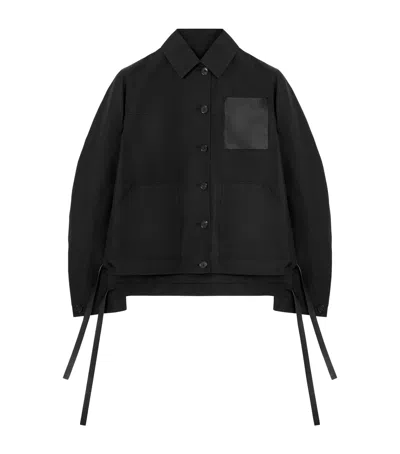 Loewe Leather-pocket Workwear Jacket In Black