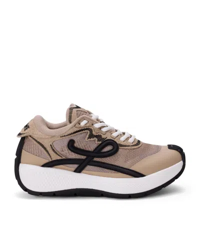 Loewe Leather Pogo Sneakers In Brown