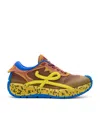 Loewe Pogo Logo-detailed Suede-trimmed Knitted Sneakers In Multi
