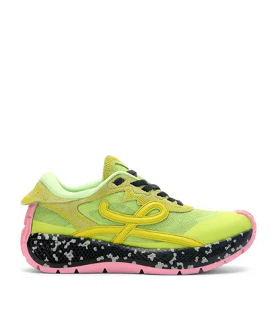 Loewe Leather Pogo Sneakers In Green