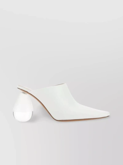 Loewe Leather Pointed Toe Stiletto Pumps In White