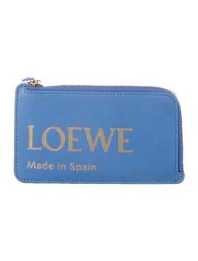 Pre-owned Loewe Leather Printed Wallet In Blue