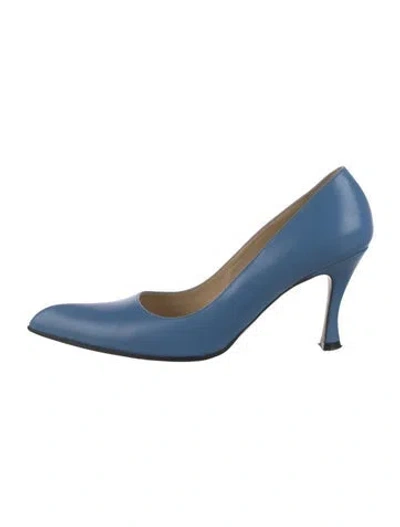 Pre-owned Loewe Leather Pumps In Blue