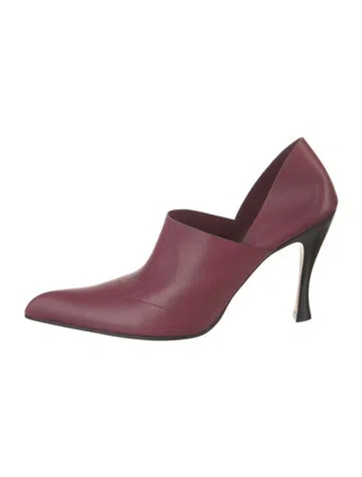 Pre-owned Loewe Leather Pumps In Burgundy