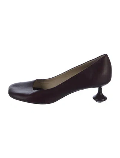 Pre-owned Loewe Leather Pumps In Purple