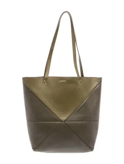 Pre-owned Loewe Leather Puzzle In Black