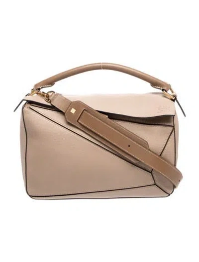 Pre-owned Loewe Leather Puzzle In Brown