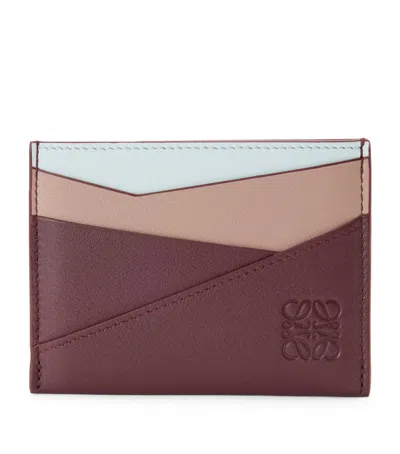 Loewe Leather Puzzle Card Holder In Blue