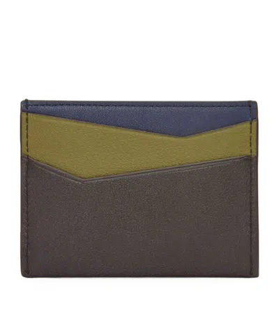 Loewe Leather Puzzle Edge Card Holder In Green