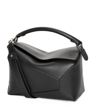 Loewe Leather Puzzle Edge Top-handle Bag In Black