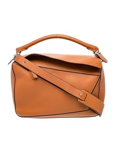 Pre-owned Loewe Leather Puzzle Large 2023 In Brown