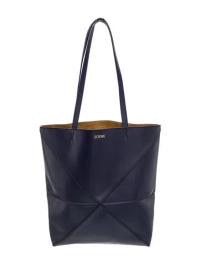 Pre-owned Loewe Leather Puzzle Large 2024 In Blue