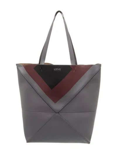 Pre-owned Loewe Leather Puzzle Large 2025 W/ Tags In Gray