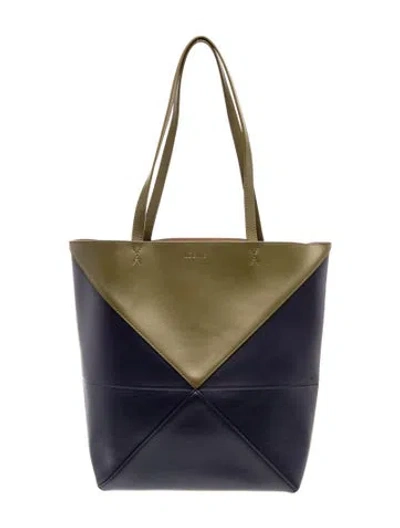 Pre-owned Loewe Leather Puzzle Medium 2024 In Blue