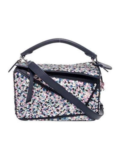 Pre-owned Loewe Leather Puzzle Medium 2025 In Blue