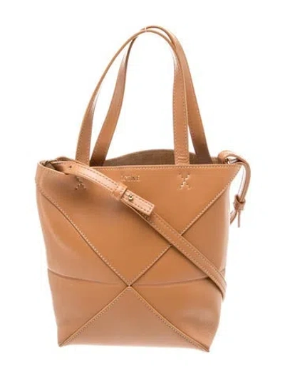 Pre-owned Loewe Leather Puzzle Mini 2023 In Brown