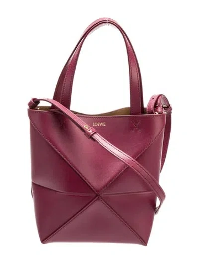 Pre-owned Loewe Leather Puzzle Mini 2024 In Purple