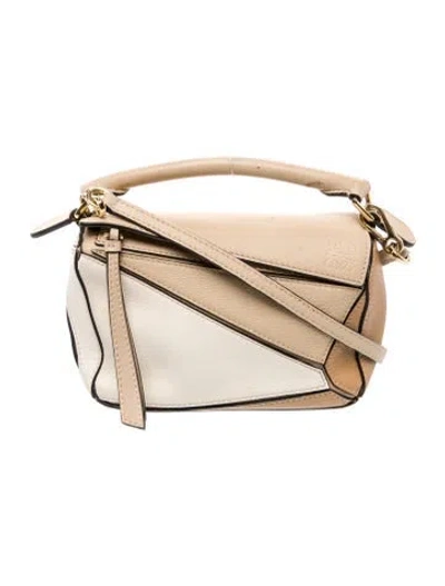 Pre-owned Loewe Leather Puzzle Mini In Brown