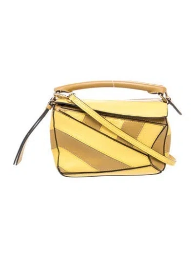 Pre-owned Loewe Leather Puzzle Mini In Multi